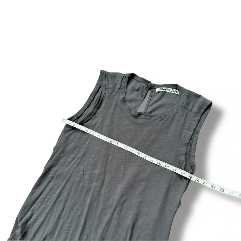Michael Stars Gray Cotton Rolled Shoulder Sleeveless Shift Mini Dress | Large - Picture 11 of 12